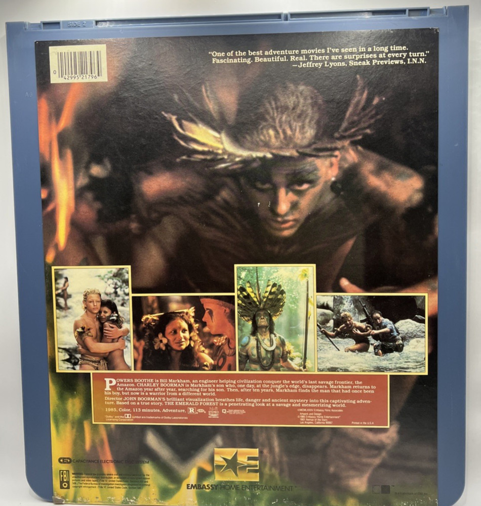 The Emerald Forest CED Rca Videodisc Selectavision