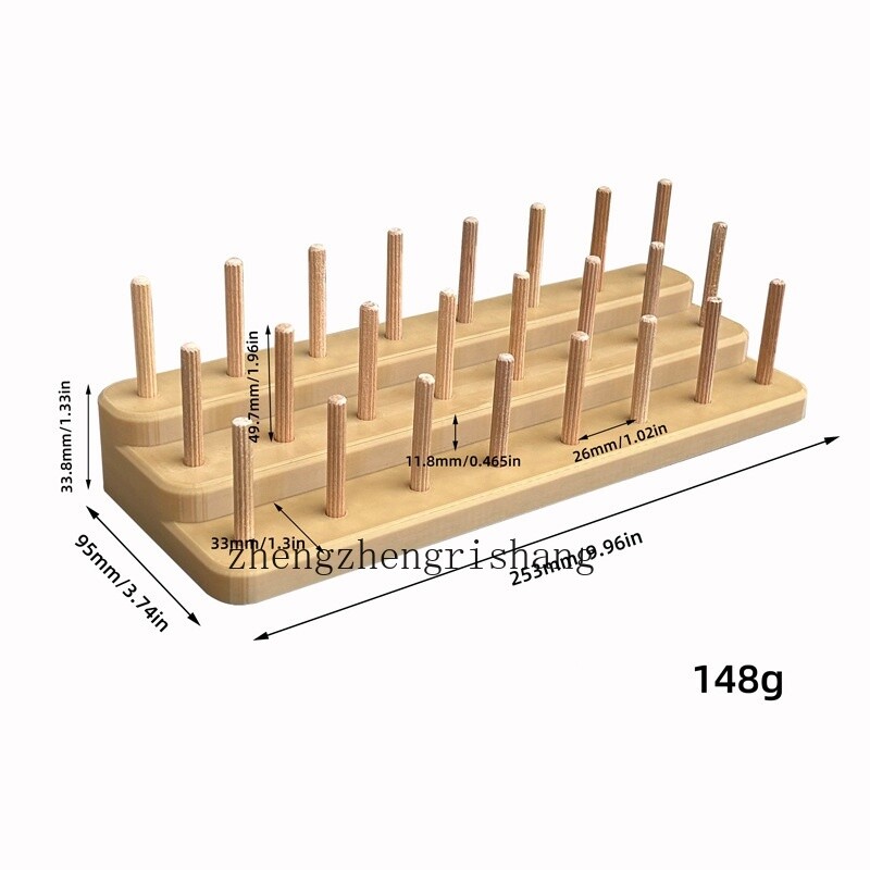 1 Set Wood Rack for Holding Threads Spools Fly Tying Crafting Thread Holder Tool