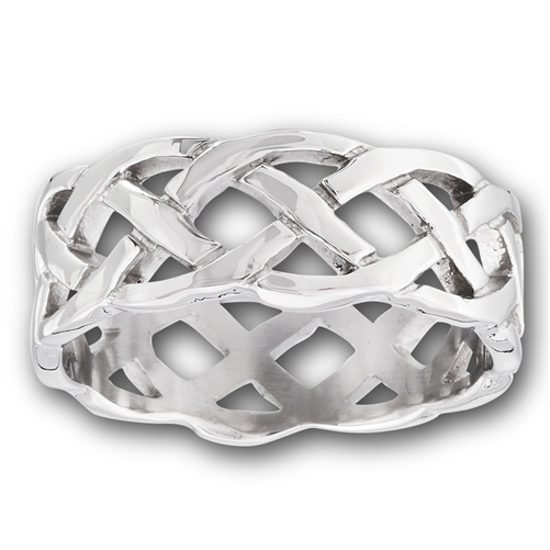 STAINLESS STEEL HEAVY CELTIC WEAVE RING