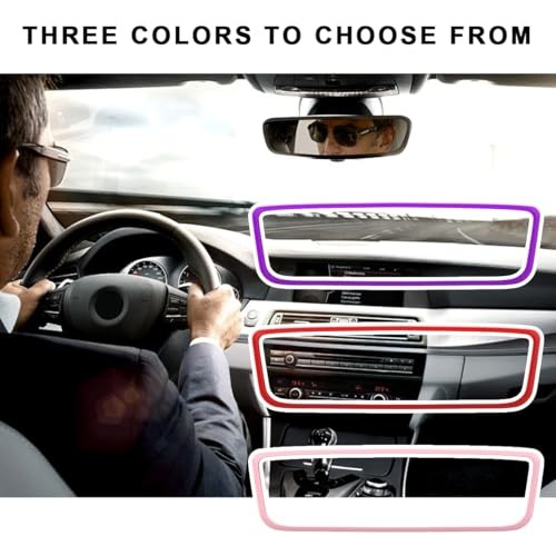 Rear View Mirror Protector Frame, Soft Silicone Auto Rear View Mirror Red