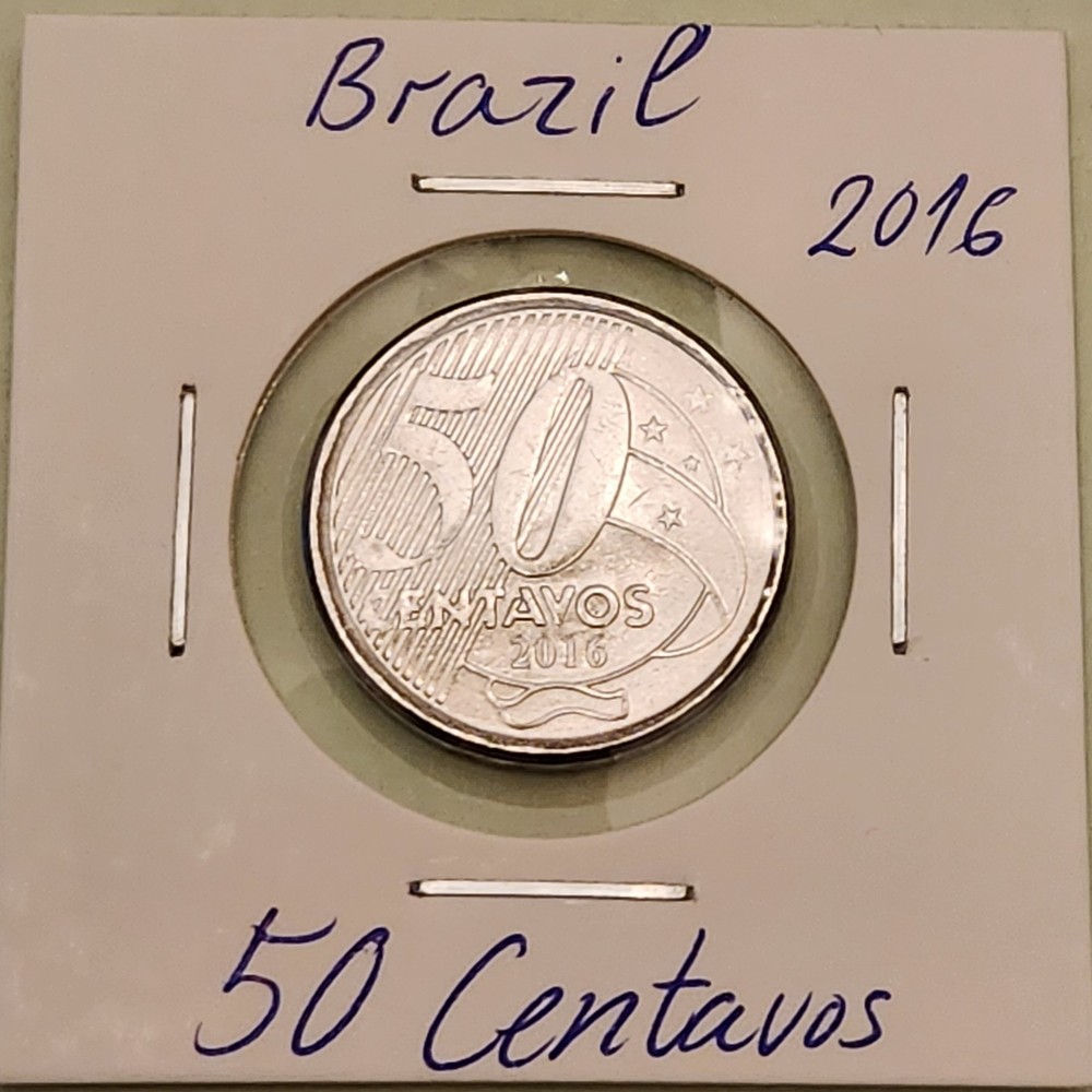 Brazil coin, 50 Centavos, 2016  UNC