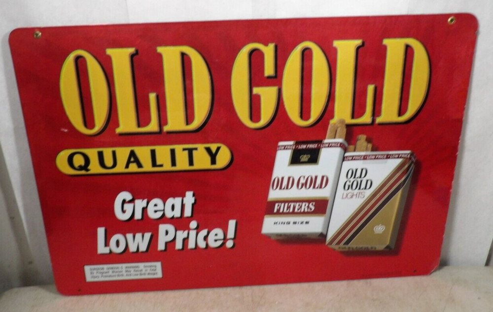 Vintage 1996 Old Gold Double Sided Cigarettes Sign