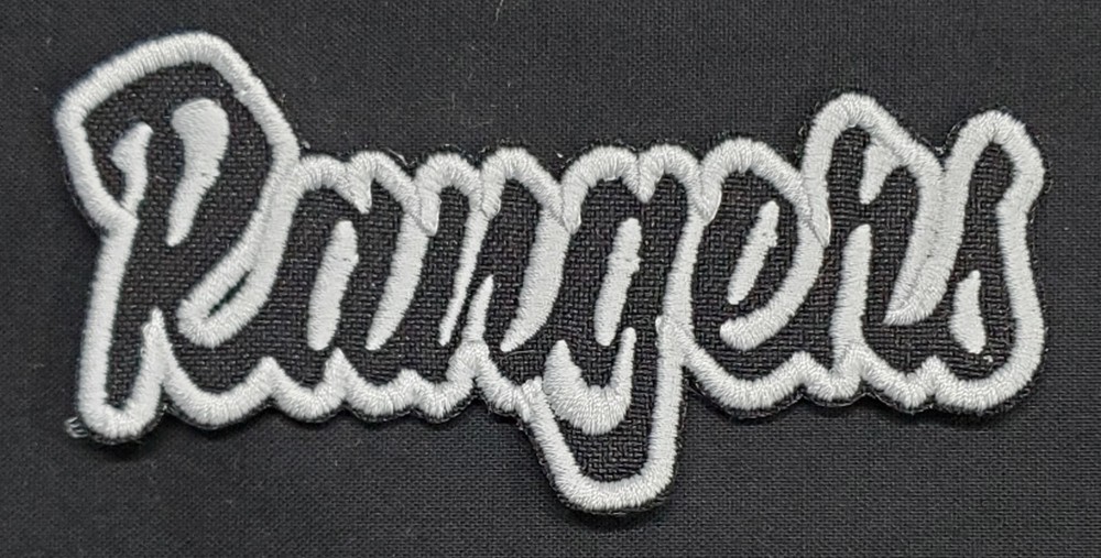 Texas Rangers Text Embroidered Applique Iron On Patch Various Sizes Customize