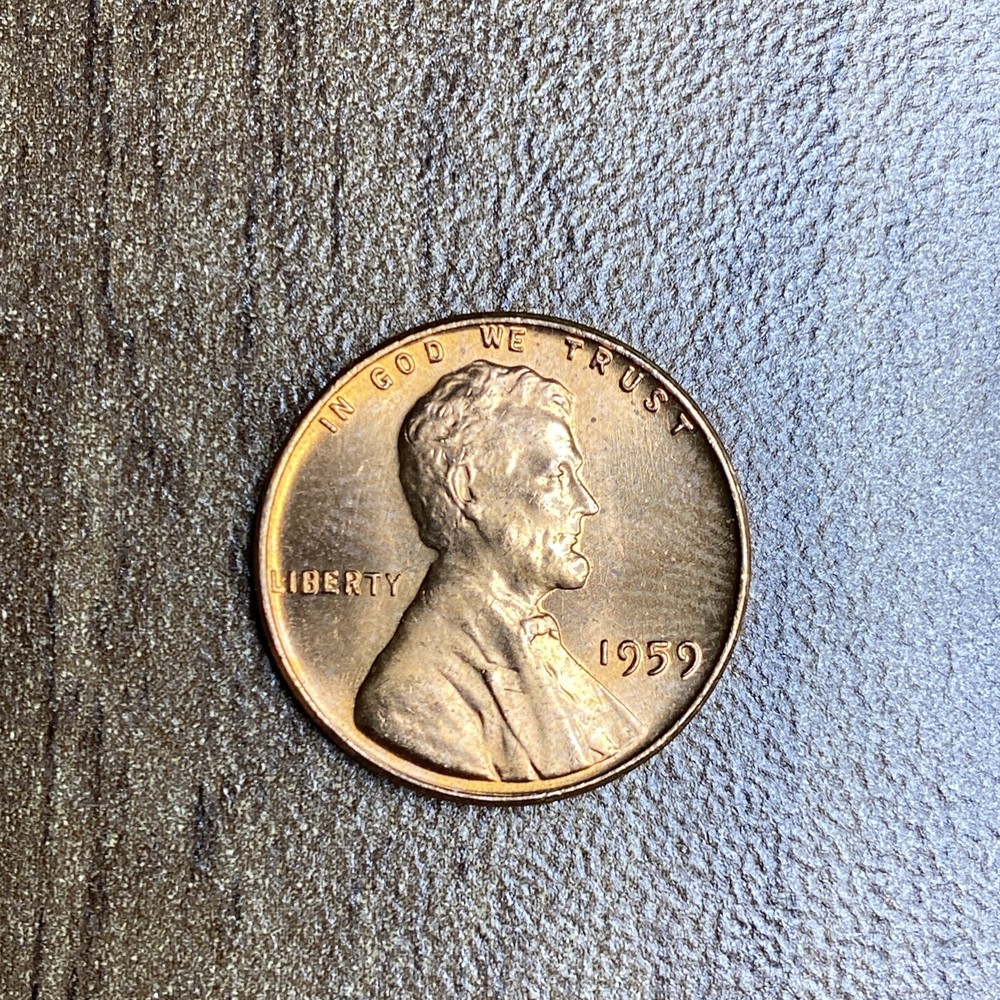 Double Die Break BU 1959 Lincoln Memorial Cent Error. 59A