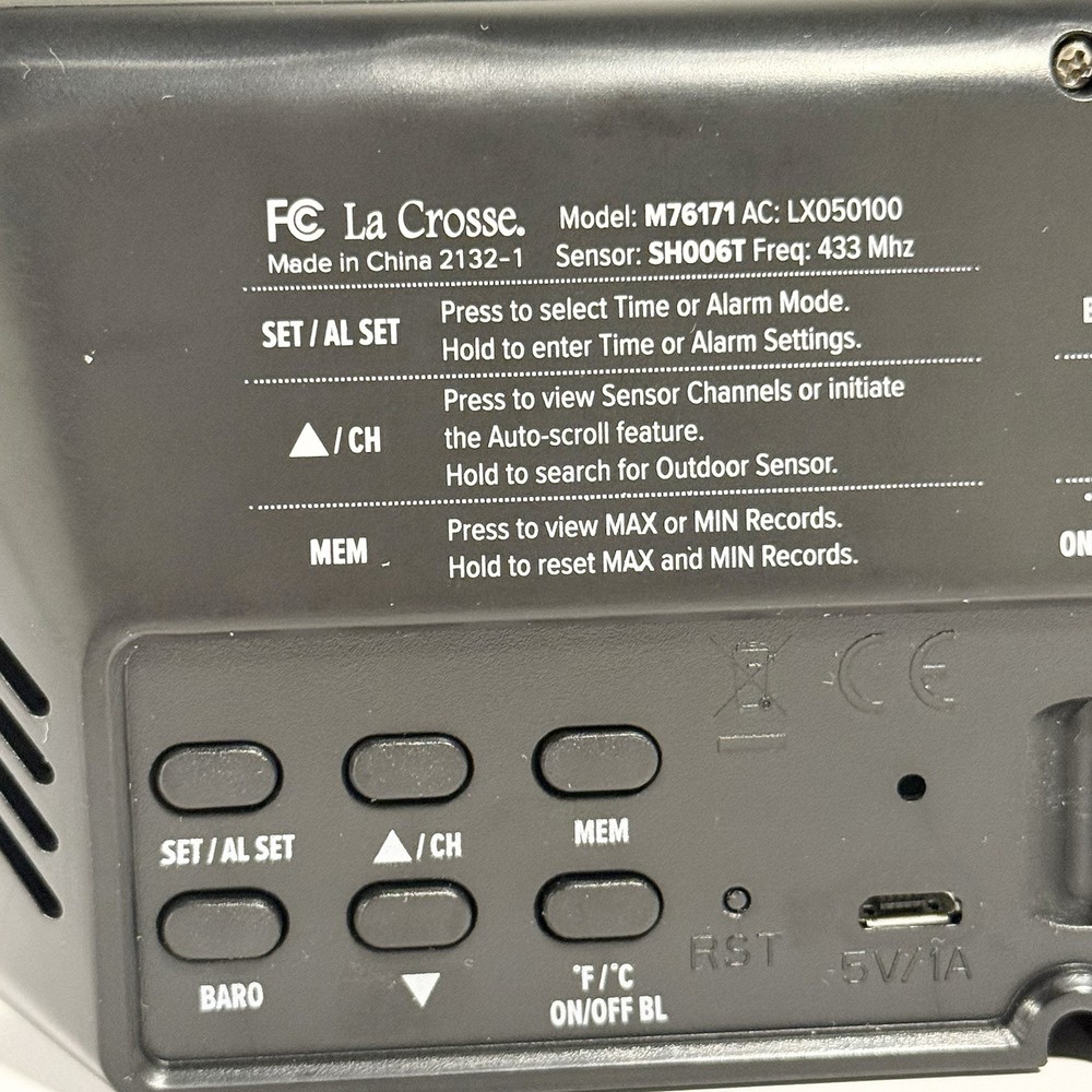 La Crosse M76171 Wireless Color Weather Station 200 Ft Range W Sensor & Box