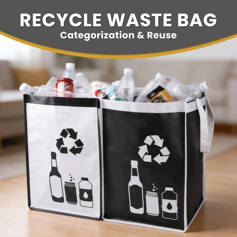 REFARICO Recycle Waste Bag for Kitchen Home- Indoor Small-2 Pack, Black