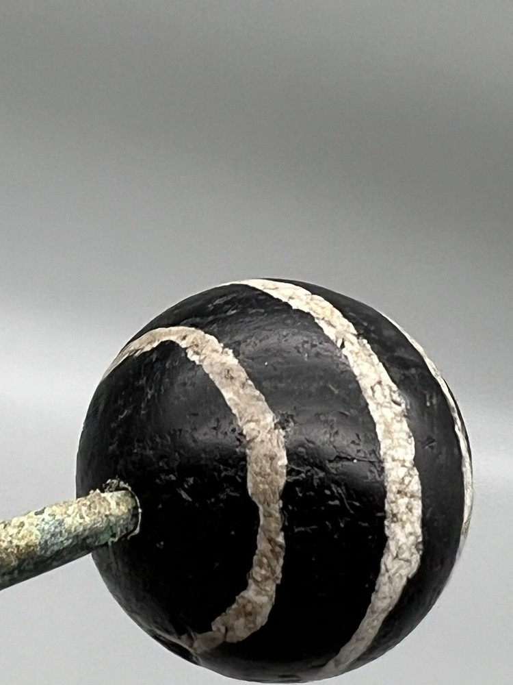 Ancient Burmese pyu Agate Bead Eached Decorated Agate Bead Amulet
