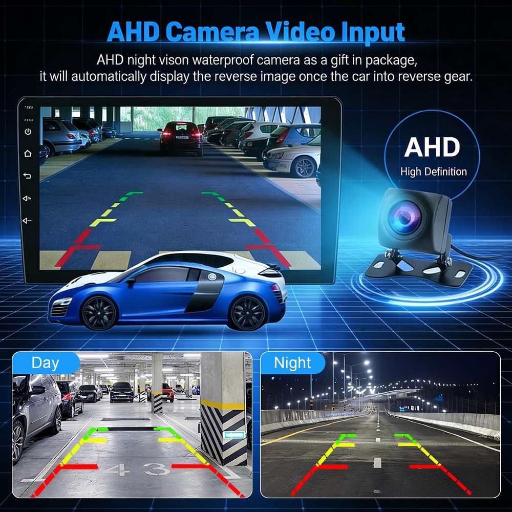 Android 14 Car Stereo 7" Touchscreen Carplay Android Auto GPS BT Backup Camera