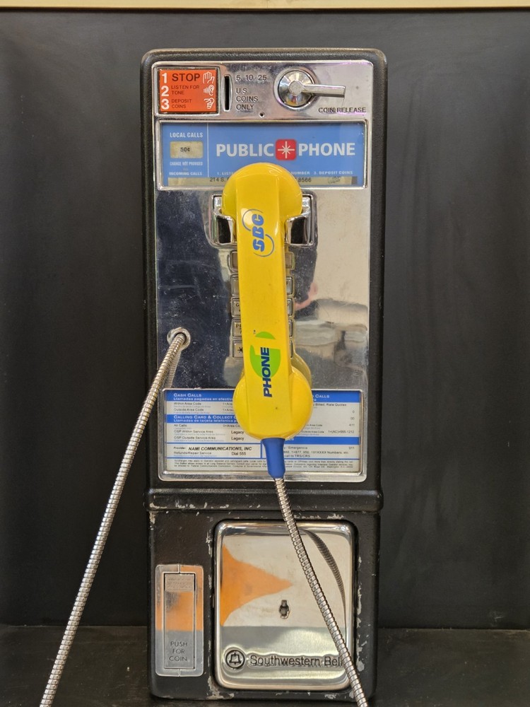 Vintage 1998 payphone And Booth