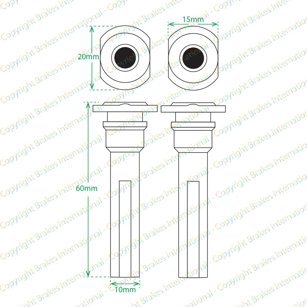 FRONT BRAKE CALIPER SLIDER PIN SOLID DISC TYPE FIT MITSUBISHI CARISMA BCF1389E