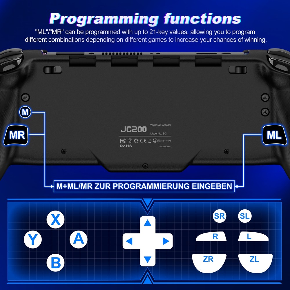 Wireless Joypad Controller,One-Piece Controller for for Nintendo Switch/OLED