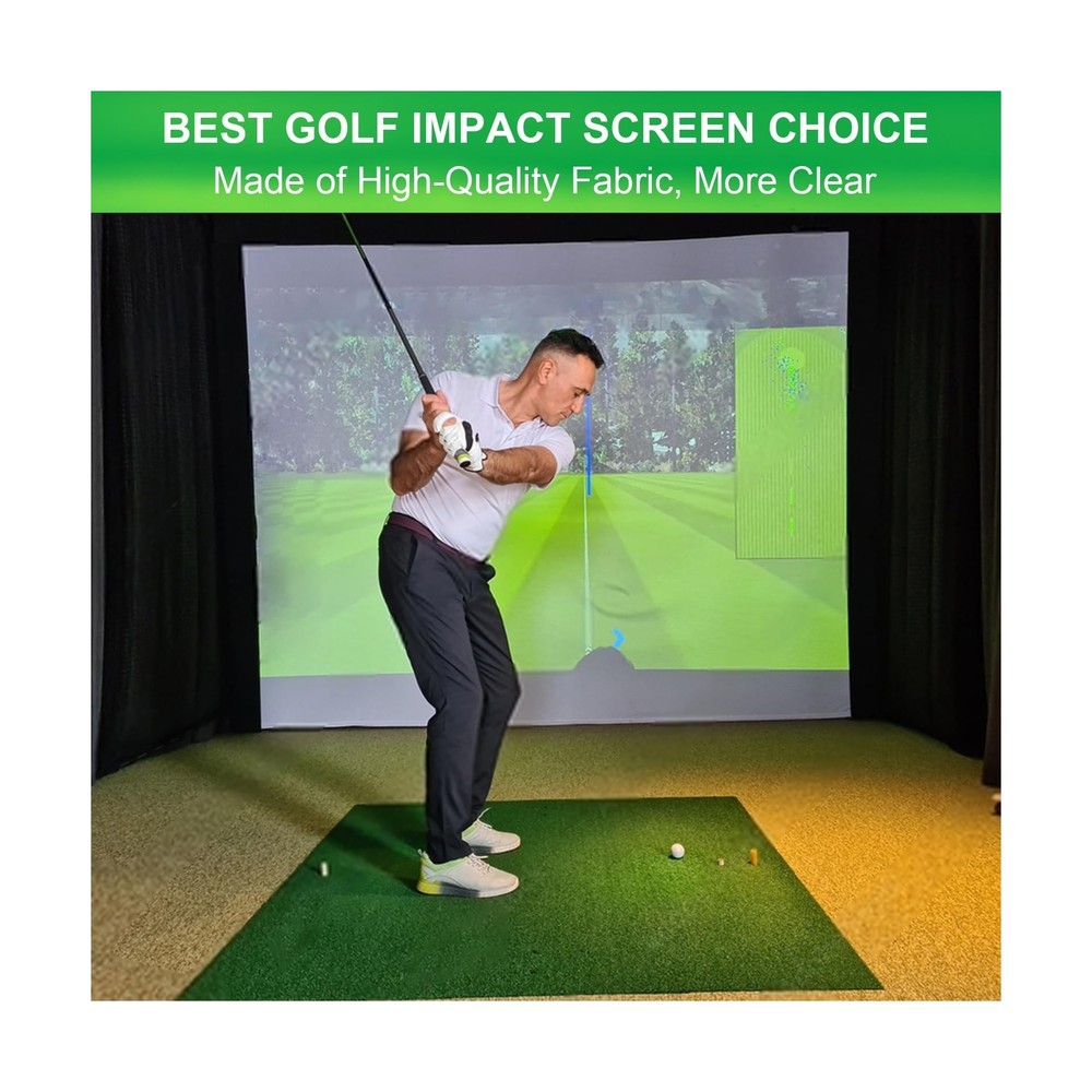 Golf Impact Screen,Thicker Golf Simulator Impact Screen with Probe and Snap H...