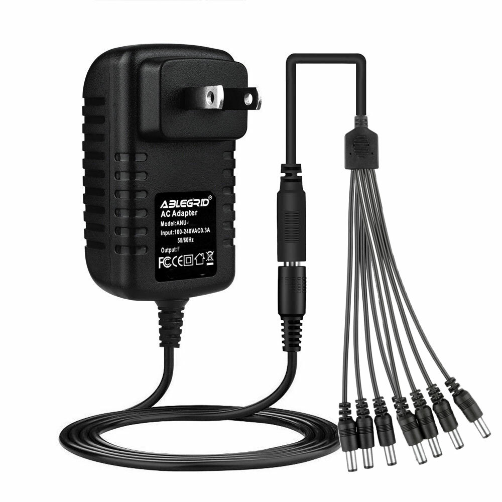 8-Way Splitter Cable AC Adapter For Lorex ACC-U81 ACCU81 Security Camera Power