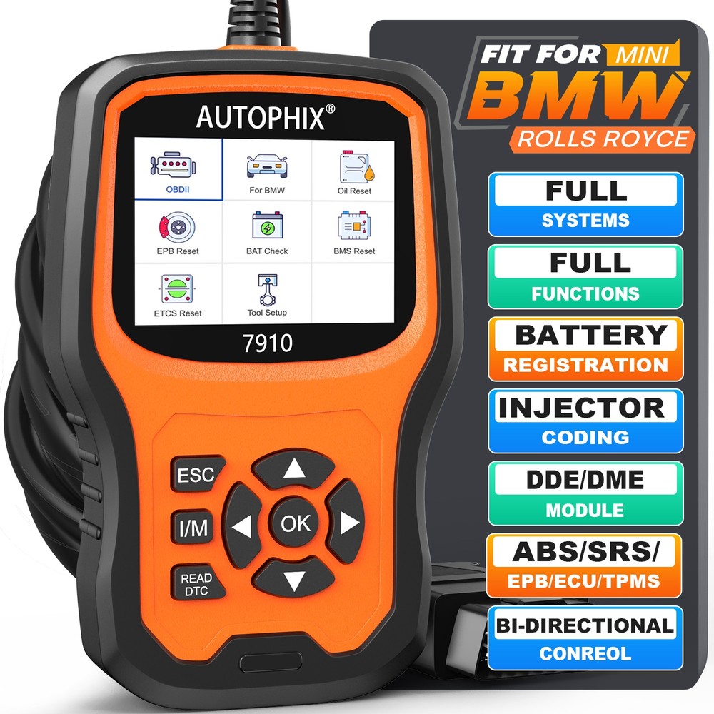 AUTOPHIX 7910 Car OBD2 Scanner All System Code Reader ABS SRS TPMS SAS BAT Reset
