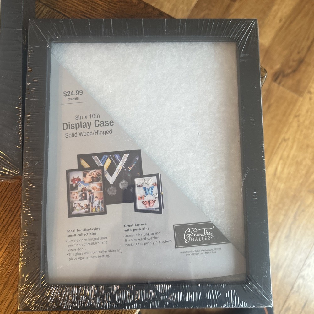 (2) 8” X 10” Display Cases, Solid Wood, Hinged, New