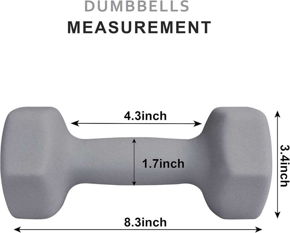 Compact 8 lb Cast Iron Weights - Ergonomic Hand Weights for Strength Training