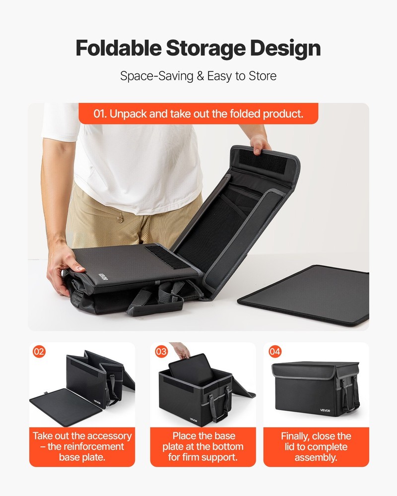 VEVOR Fireproof Document Box,1832 H Heat Insulated Fireproof & Waterproof Box,Sp