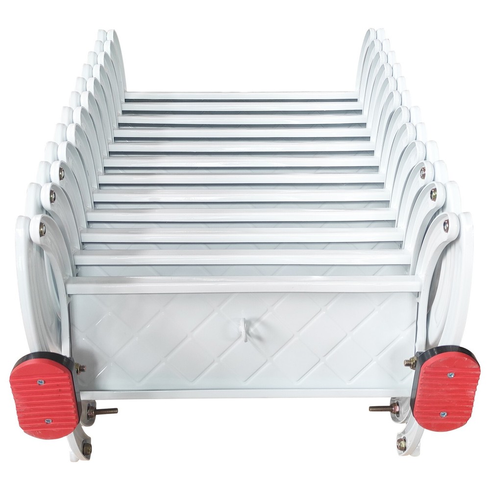 9.8ft Hidden Telescopic Folding Ladder White Attic Pull Down Ceiling stairs