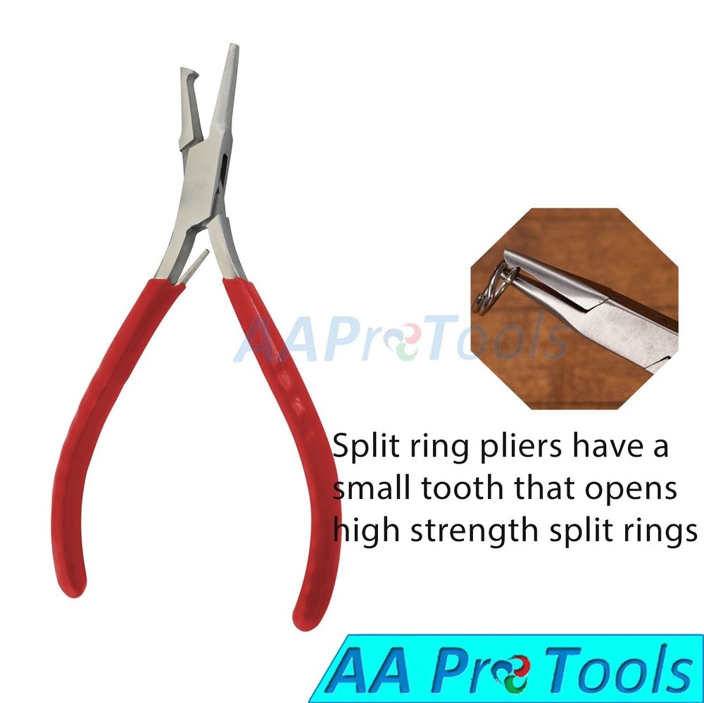 AA Pro: Small Split Ring Plier - Dipped Handle 5 Inch RED Color PVC Handle