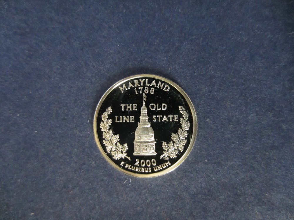 2000-S SILVER Quarter MARYLAND Deep Cameo Mirror Proof Upper Grading Range ARB
