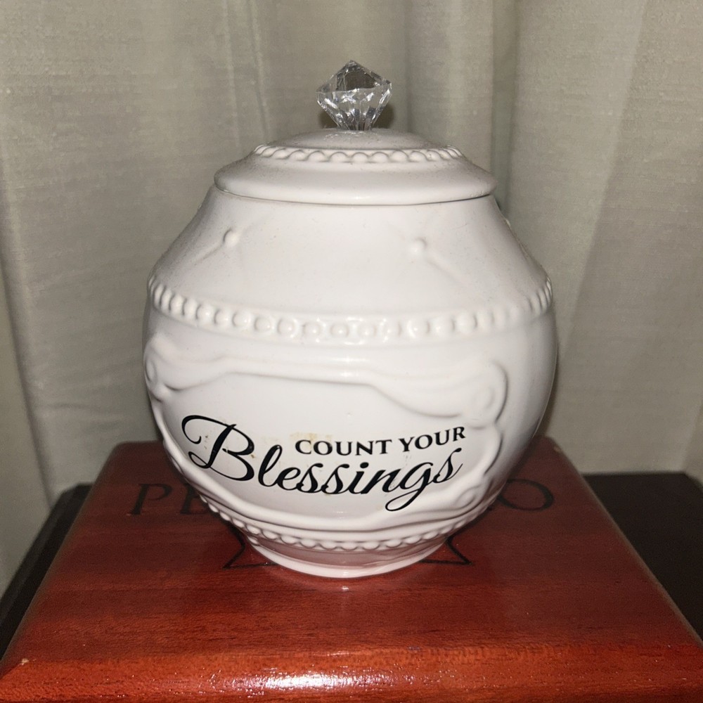 NEW Young's White Ceramic BLESSINGS JAR Only