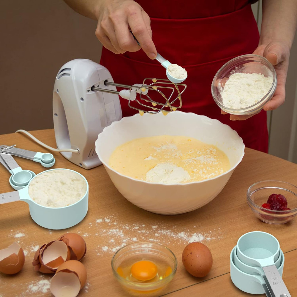 TILUCK Measuring Cups & Spoons Set, Stackable Cups and Spoons, Nesting Measure C