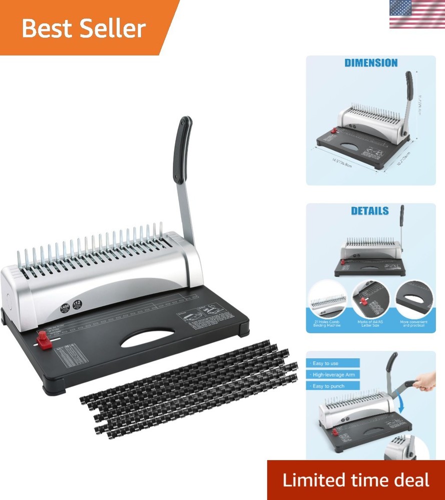 Compact, High-Efficiency Binding Machine with 100 Combs for Professional Results