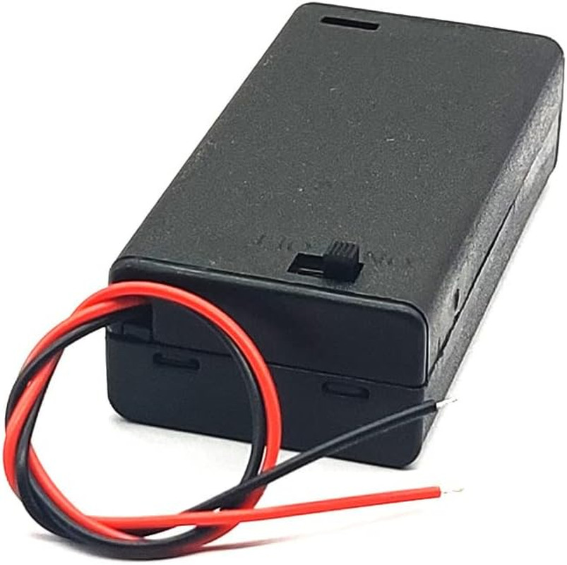AA Battery Case Holder Switch and Cover, 2Pcs DIY Battery Storage Boxes, AA 3 Ba