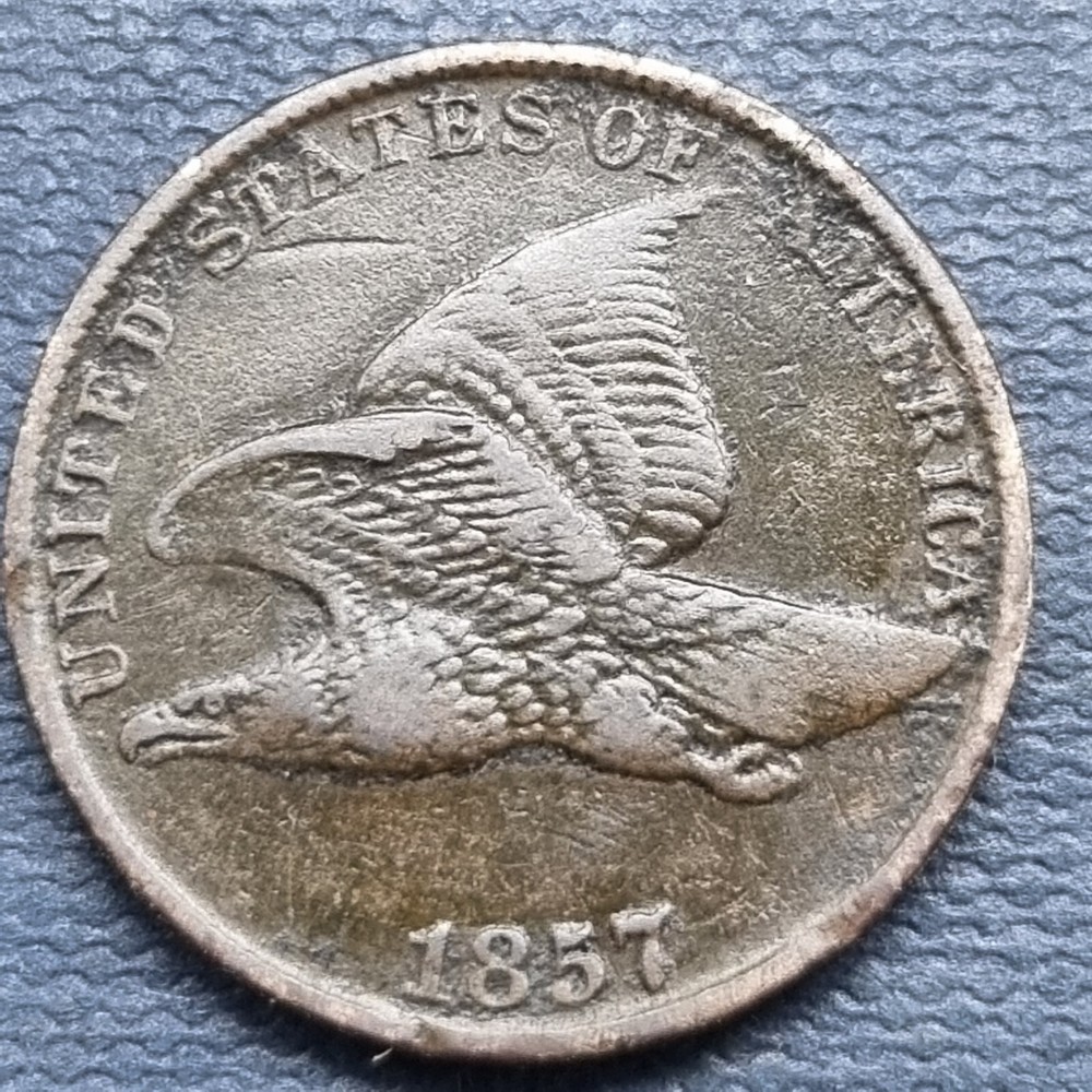 1857 Flying Eagle Cent 1c Better Grade XF Dark #80124