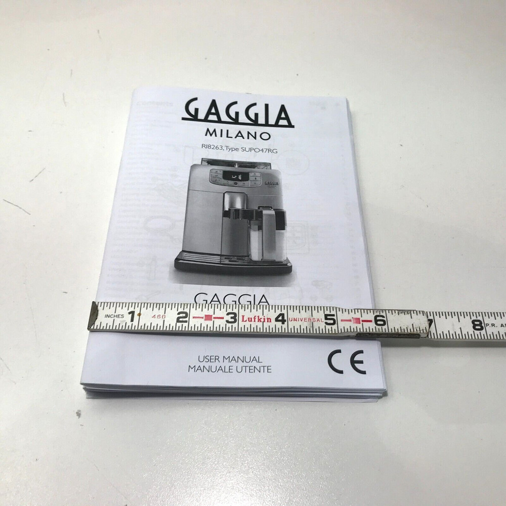 Gaggia Velasco Espresso Machine Users Manual Instructions Guide Booklet SUP047RG