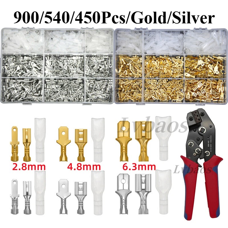 900Pcs Terminals Crimping Tool Kit Spade Connectors Crimper Wire Terminals Tools