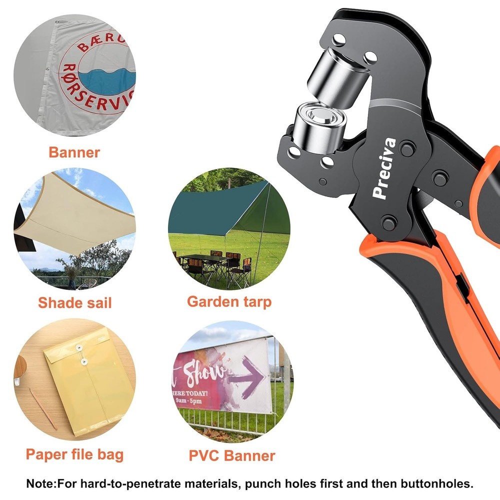 Interchangeable Grommet Tool Kit with 400 Silver Grommets - Easy Application