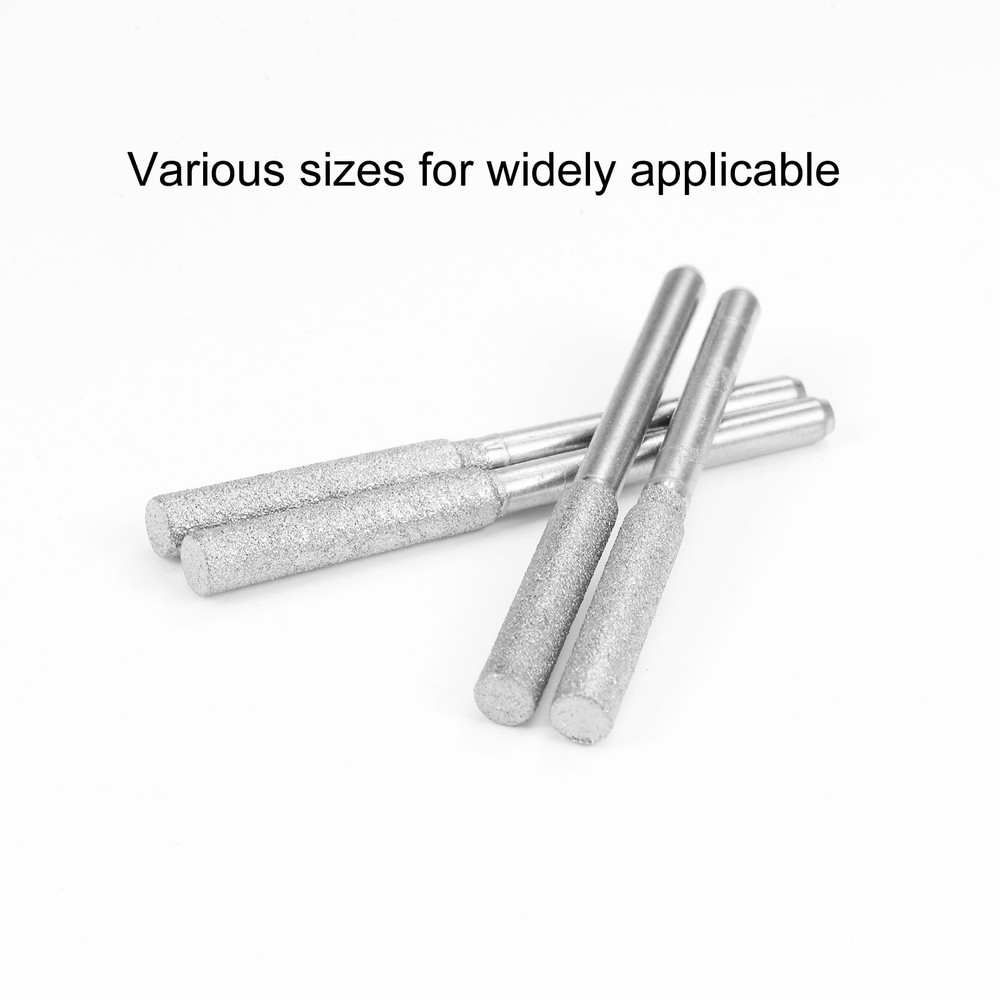 4pcs Diamond Coated Chainsaw Sharpener Bits 3/16" 4.8mm Cylinder Grinder
