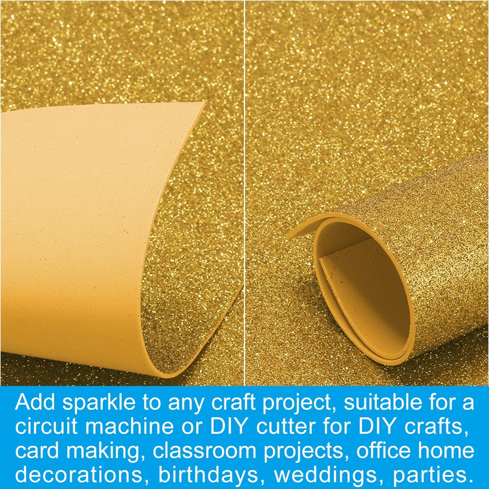 30 Sheets 2mm Glitter Foam Sparkle Sheet EVA Paper, Yellow