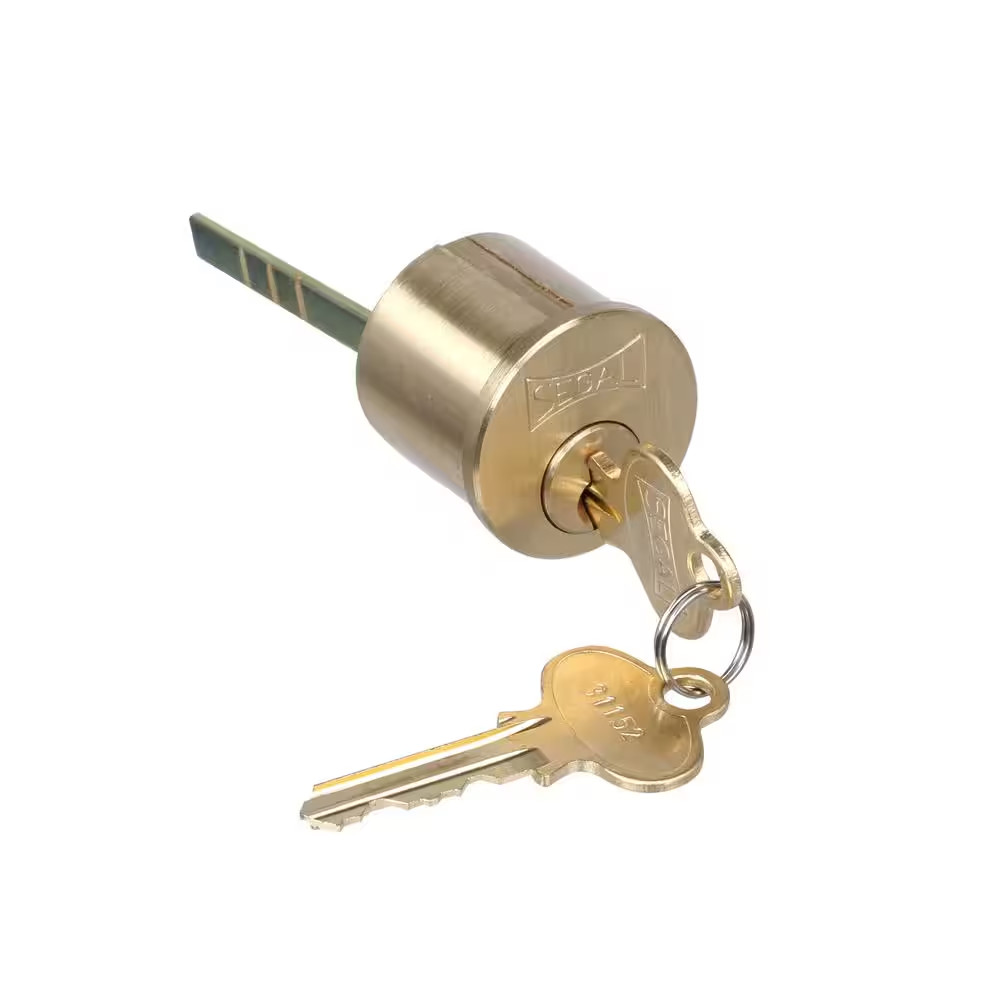 Replacement Deadbolt Cylinder in Brushed Brass Finish