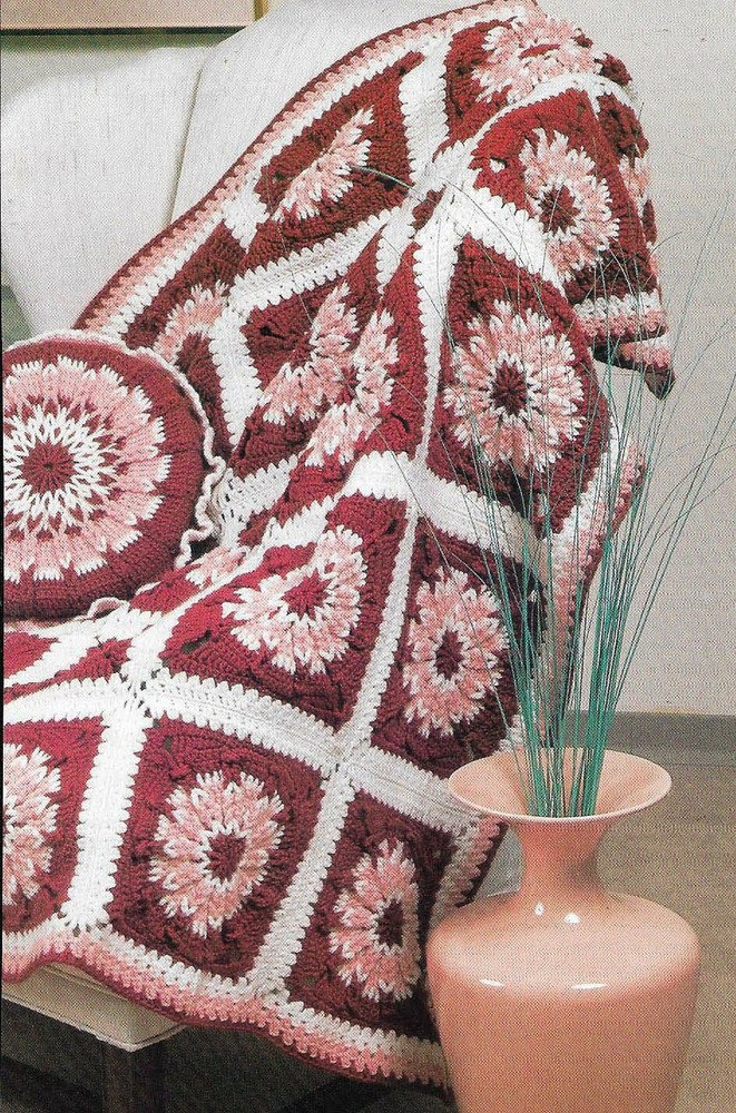 FANTASY LOOP AFGHAN & PILLOW HOME DECOR DIGEST SIZE CROCHET PATTERN INSTRUCTIONS