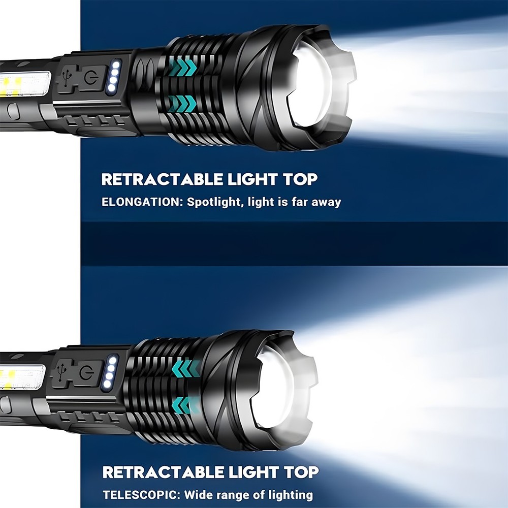 Super Bright Powerful Flashlight Rechargeable Zoom Torch .
