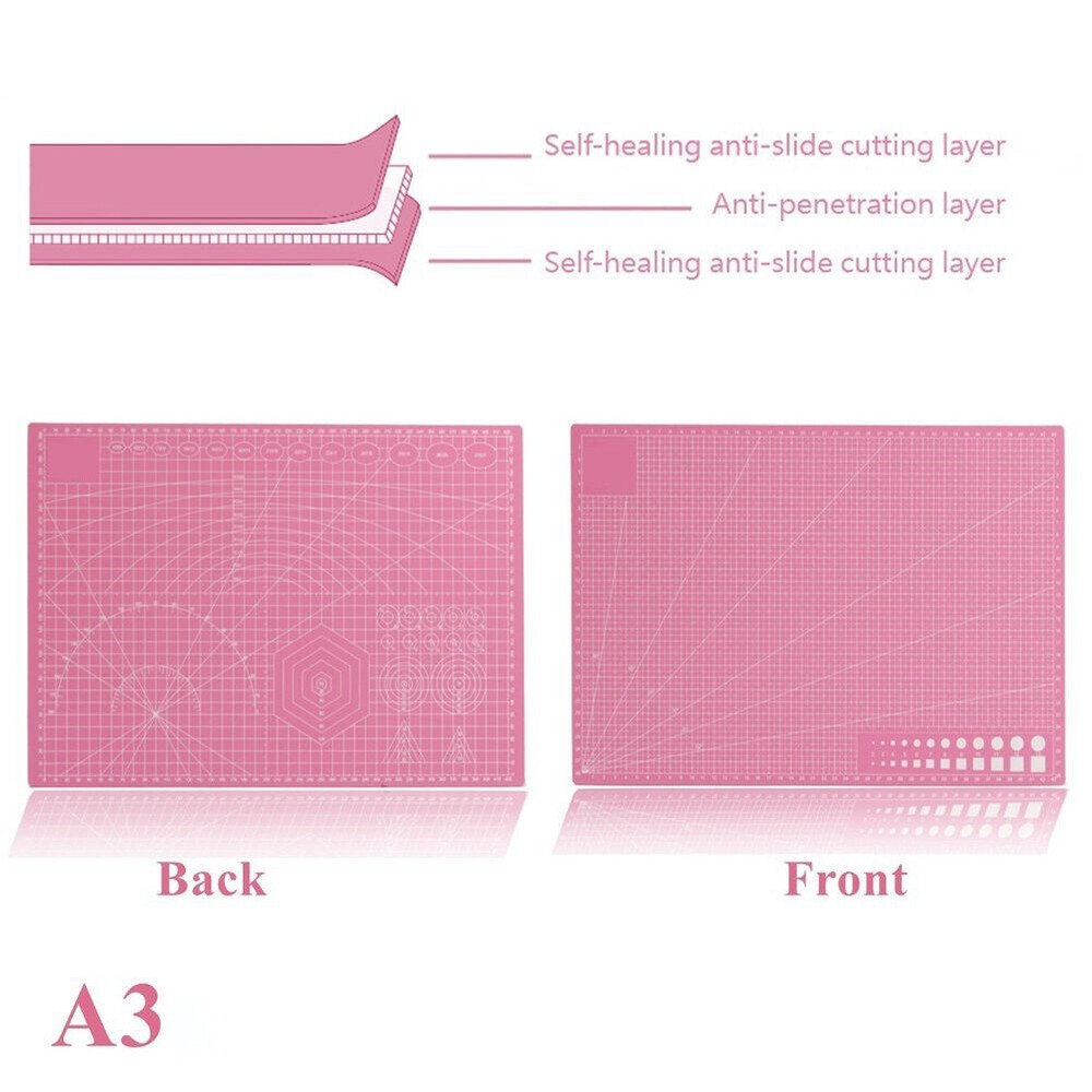 A3, A4, A5 Cutting Mat Non Slip Printed Grid Lines Knife Board Craft Model