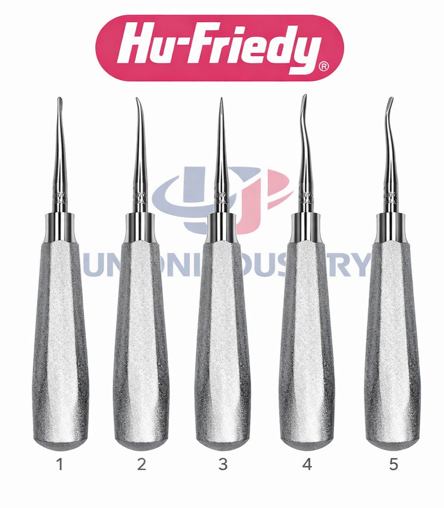 5X Hu-Friedy E77R Dental #77R Elevator Serrated Chisel Edge With #510 Handle