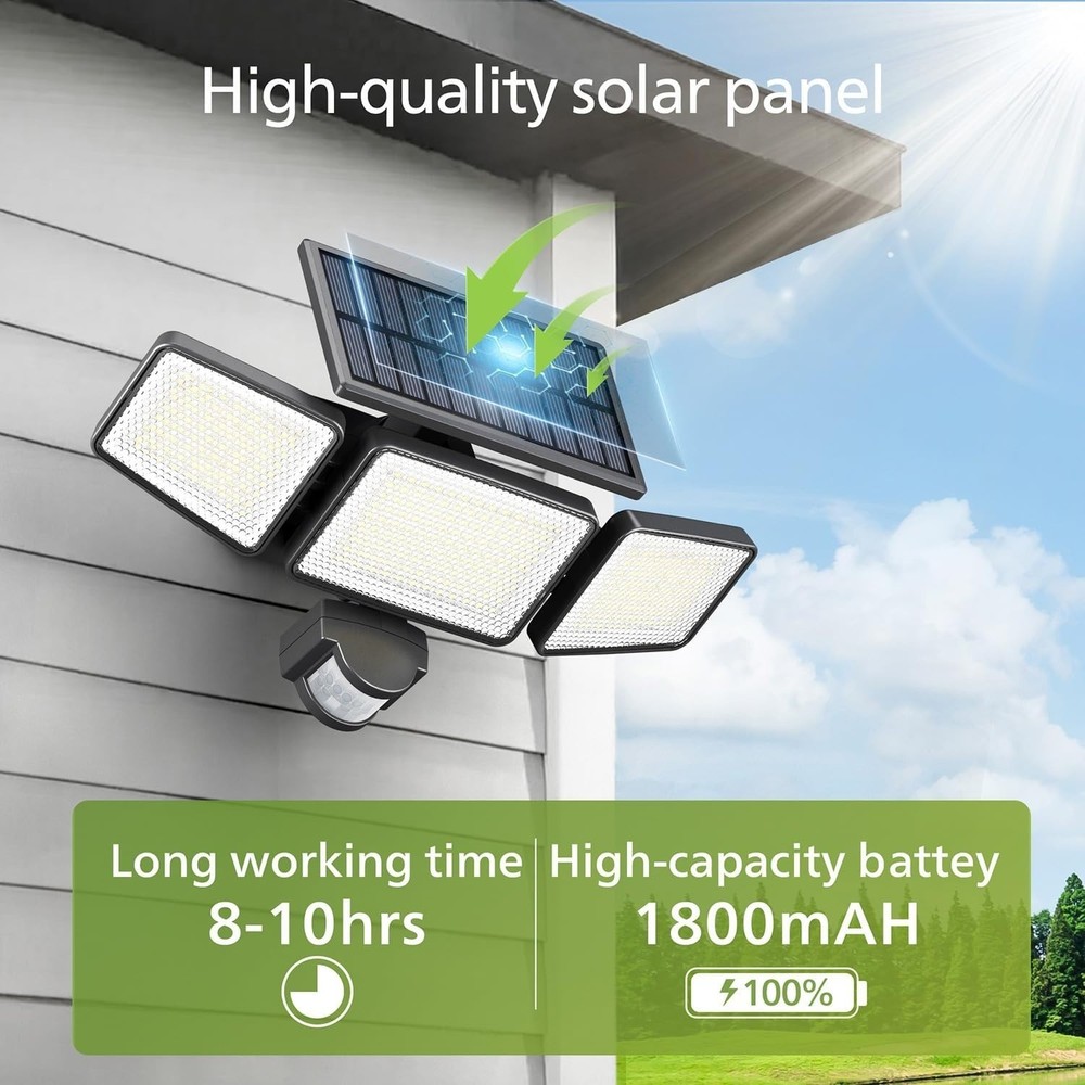 Philips Solar Security Light Outdoor 302 LED 1200lm Solar-Powered Waterproof 2PK