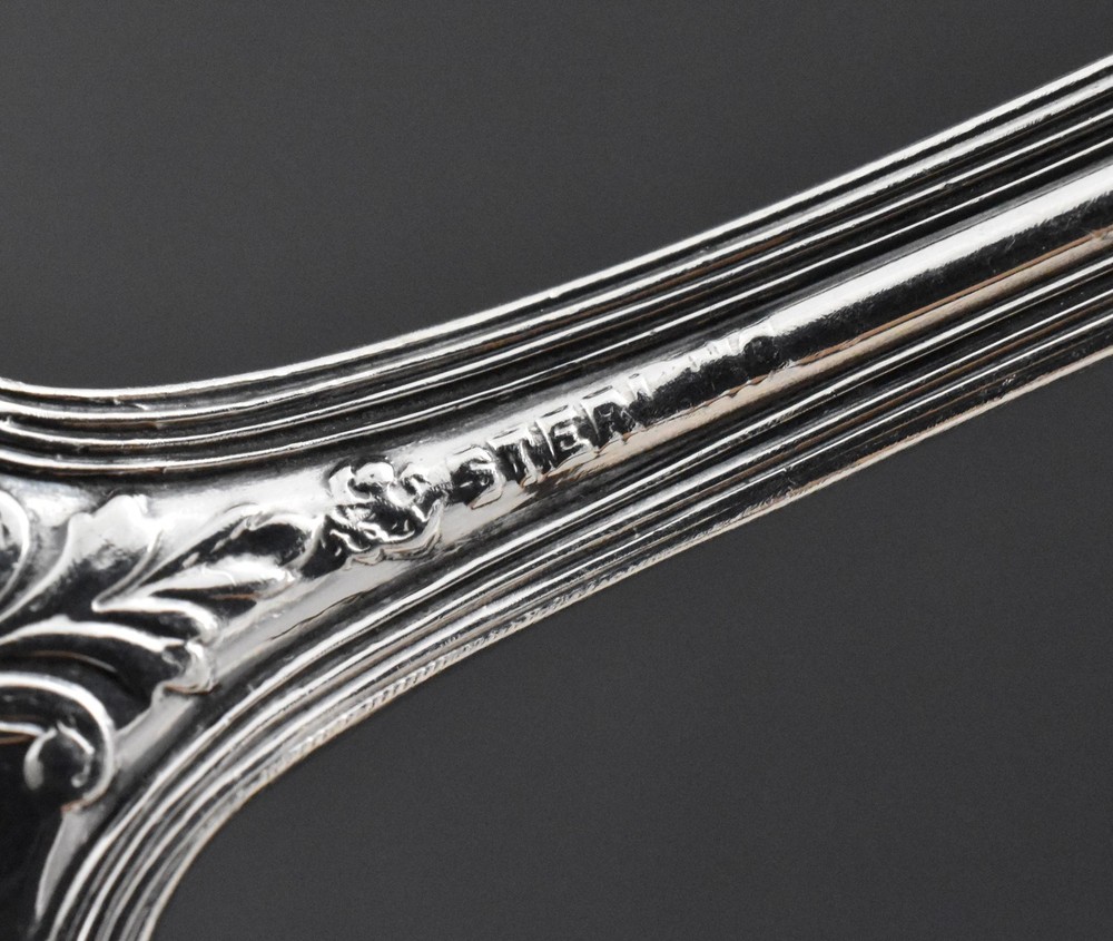 Pilgrim Sterling Serving Spoon 9in Frank Smith Monogram 92g
