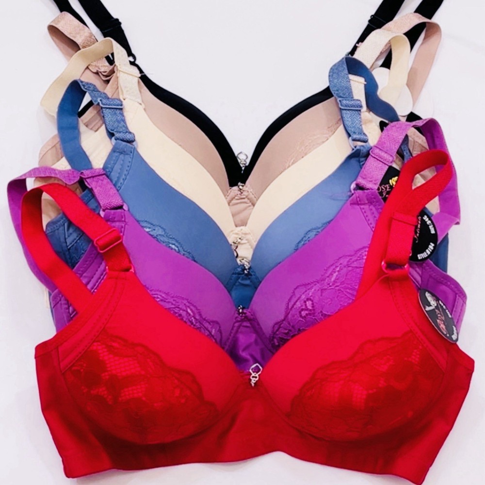 LOT 6 Full Coverage Comfort Side Support 3Hook Light Padded Unlined Wireless Bra