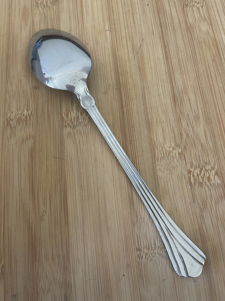 WF Washington Forge Stainless NEPTUNE Flared Ridges SERVING TABLE SPOON 8.25"