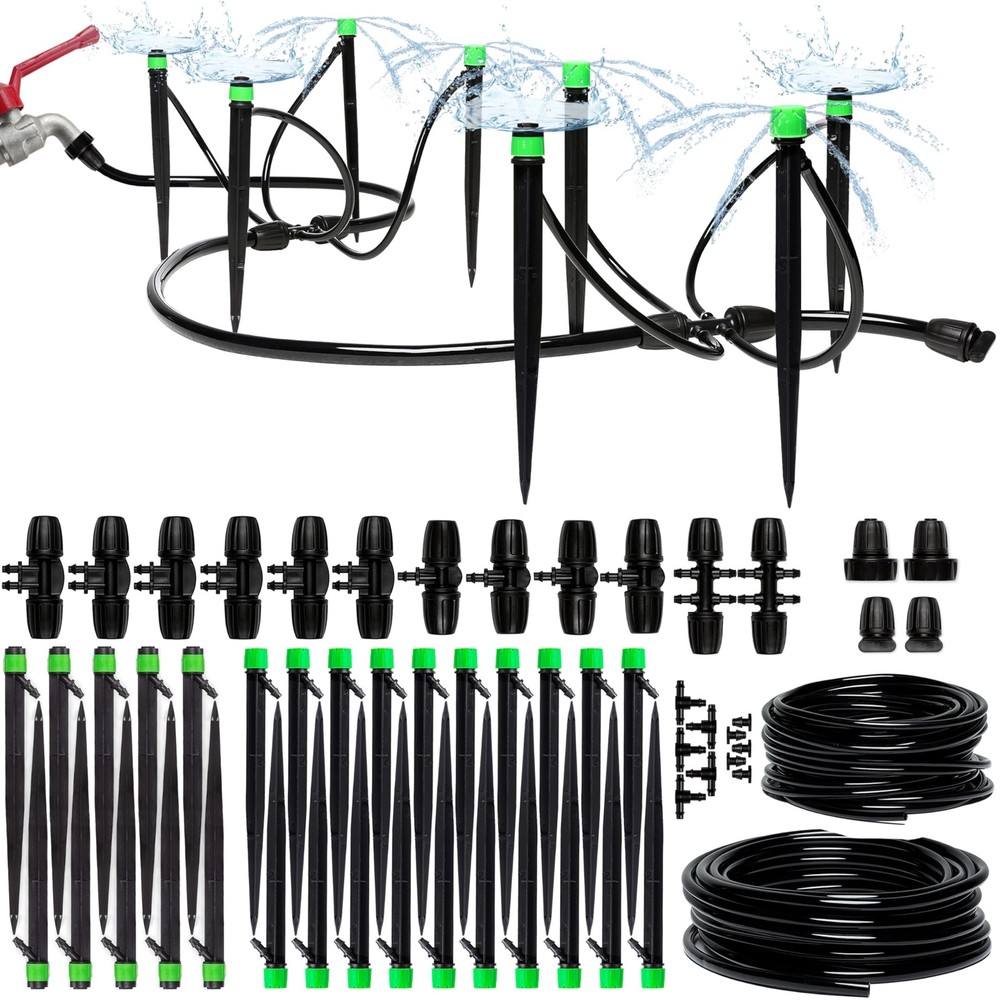 CARPATHEN Drip Irrigation System Kit - Complete Premium 59.38 feet, Black