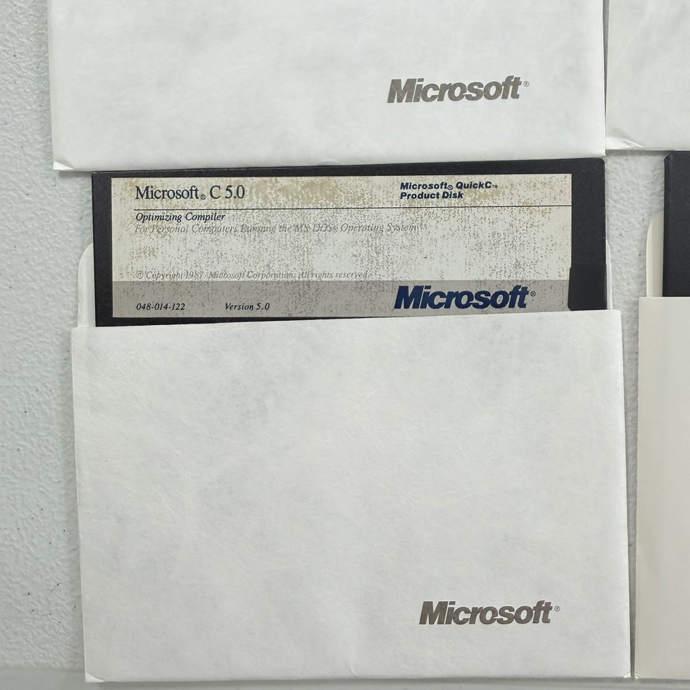 Vintage Software Microsoft C 5.0 Lot 5.25" Diskettes 1987