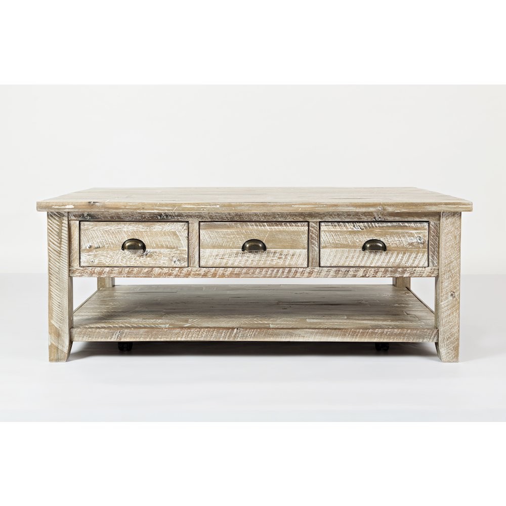 Artisan's Craft Rustic Farmhouse Distressed Solid Wood Coffee Table