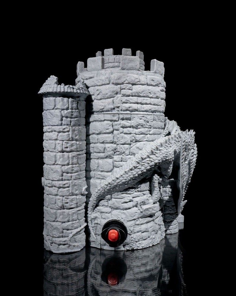 Dragon’s Keep Dice Tower & Wine Dispenser – 3D Printed RPG Dice Roller &