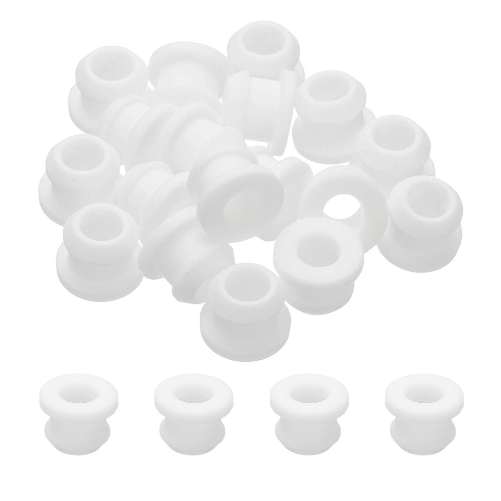 18pcs Wire Grommet, 9mm Mounting Dia Plastic Grommets Cable Hose Snap, White
