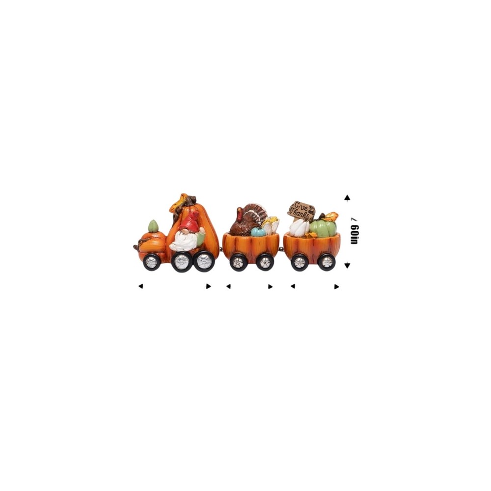 Pumpkin Express Train decorative figurine set
