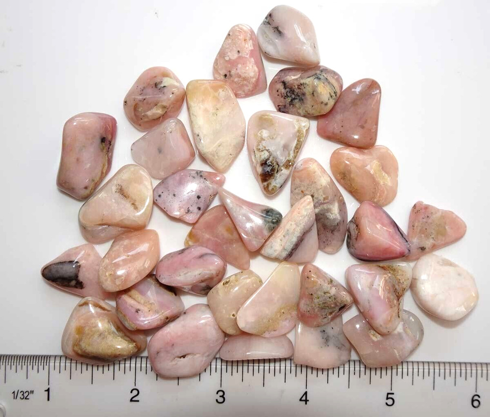 Pink Opal - 30 Tumbled Stones Peru    rt491h